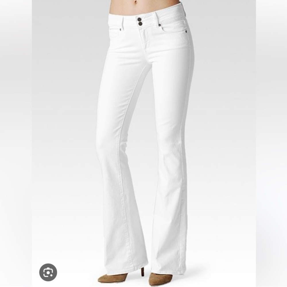 PAIGE Hidden Hills White Bootcut Jeans
